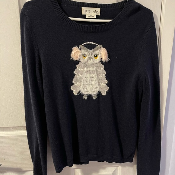 Kate Spade broom street navy owl sweater - Picture 2 of 9
